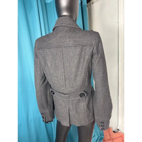 American Rag Co vtg Womens Double Breasted‎ Peacoat Gray Wool Blend Size Medium - Image 2