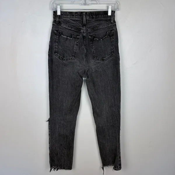 Abercrombie‎ & Fitch Ultra High Rise Ankle Straight Jeans Curve Love Black 26 R - Image 5