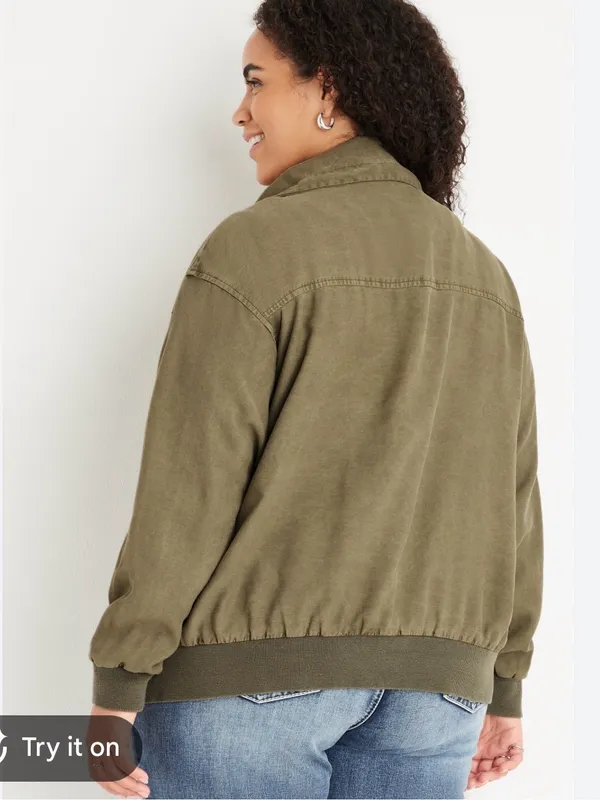 NWT Maurices Solid Twill Bomber Jacket sz XL - Image 7