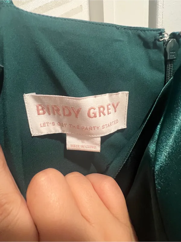 Birdy grey Satin Emerald Green Cowl Neck Evening Dress - Image 7