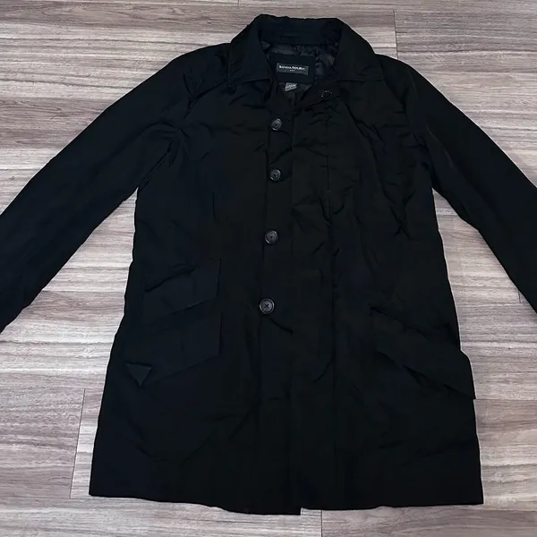 Black Button Trench Jacket - 2 - Image 5
