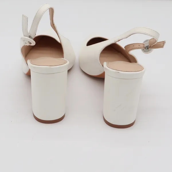 Unbranded Slingback Heels Womens 8 Pointed Toe White Block Heel Good - Image 5