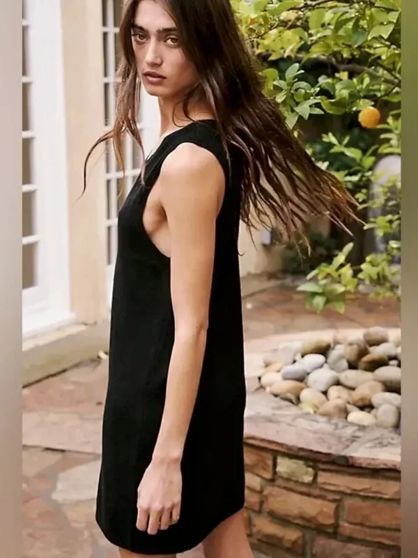 Free People Beach Black Nina Sweater Mini Dress - Image 2