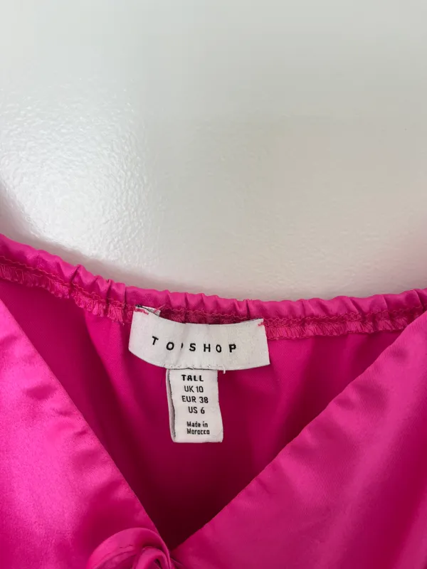 Topshop Pink Satin Top - Image 3