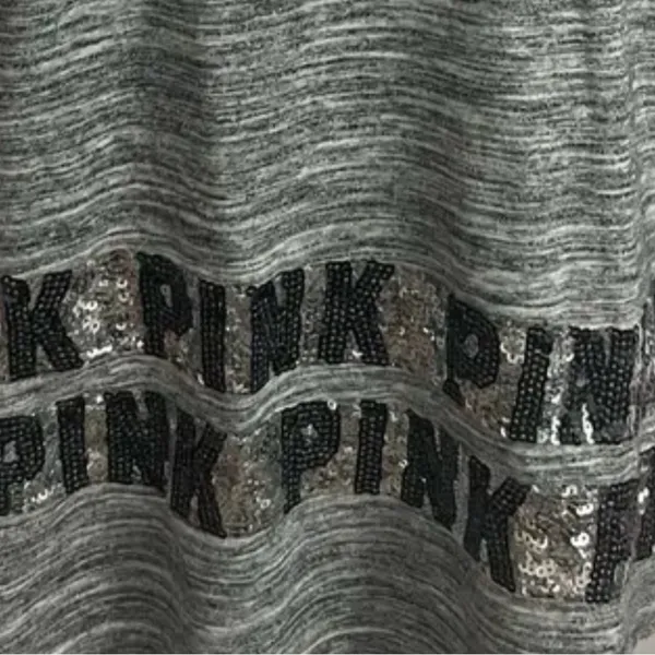 PINK Victoria's Secret Black and Gray Tank Top With gray and black sequins - Image 4