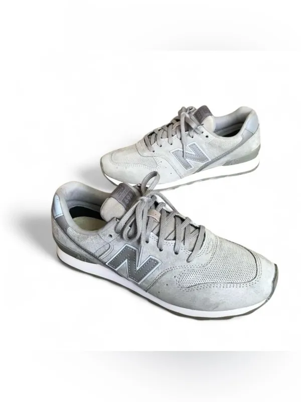 New Balance 696 Classic Women's Running Shoes WL696WPG Gray Suede Size 9 - Image 3