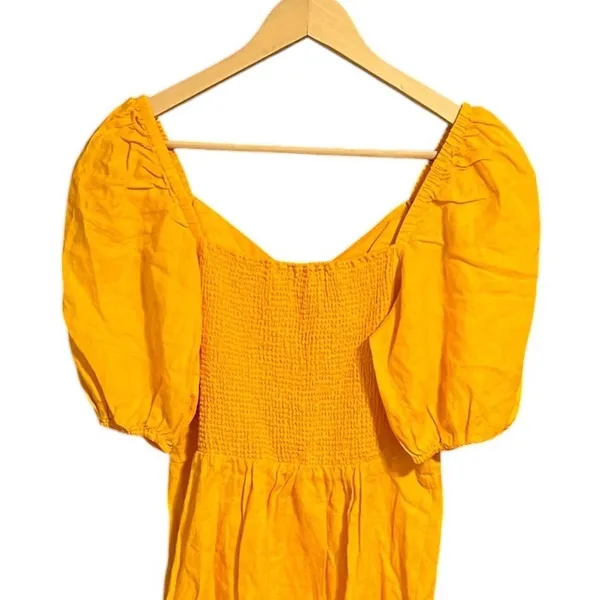 The Drop Nala Mango Linen Puff Sleeve Mini Dress Small NWT - Image 6