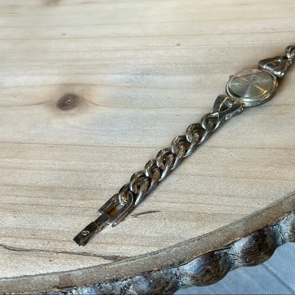 Precision by Gruen Swiss Made Vintage Silver Chain Link Watch - Image 6