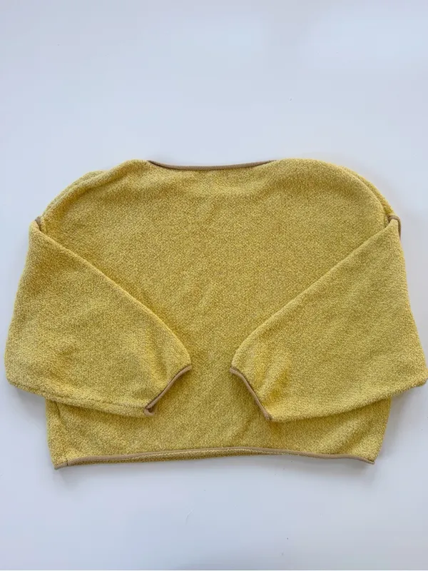 Free People Bardot Yellow Sweater Size Small - Image 5