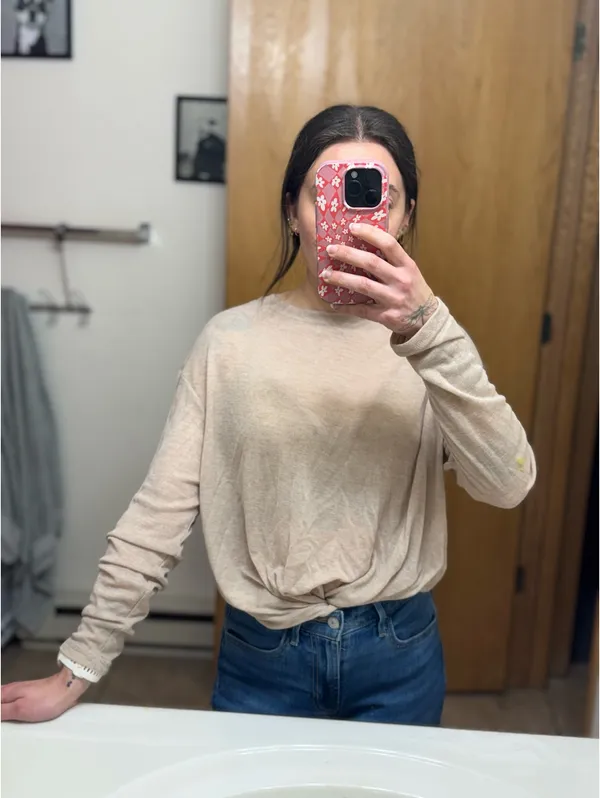Long sleeve blouse Tan - Image 2