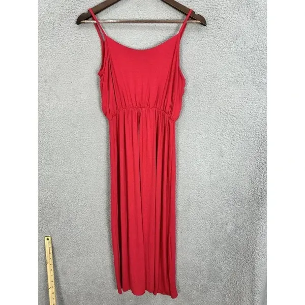 Olivia Rae midi sundress‎ womens small red sleeveless high waist blouson beach - Image 4
