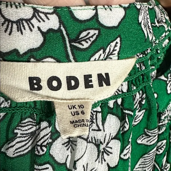 Boden Kelly Green Floral Blouse Sheer Long Sleeve Feminine Romantic Fall - Image 5