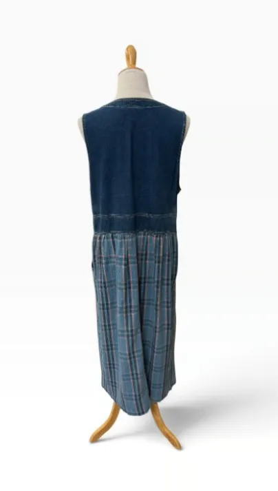 Vintage 90s Mom denim modest dress 14 - Image 4