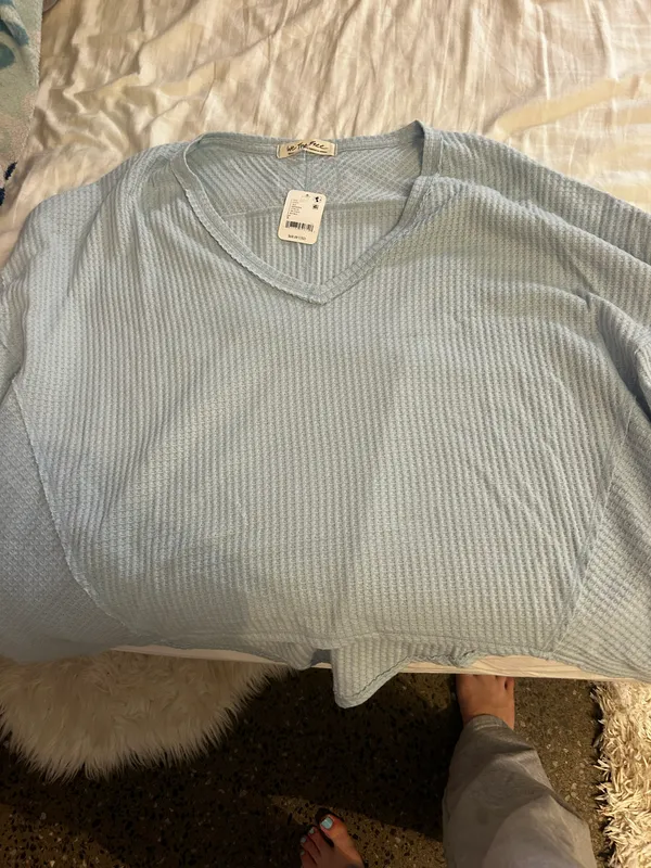 Free People Light Blue Sweater Top - Image 5