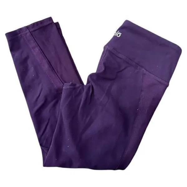 Alo Women’s Size S Purple Mesh Insert Cropped Leggings - Image 2