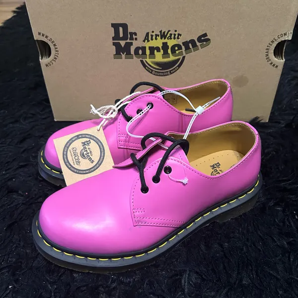 DR MARTENS 1461 pink leather lace up oxfords shoes new - Image 2