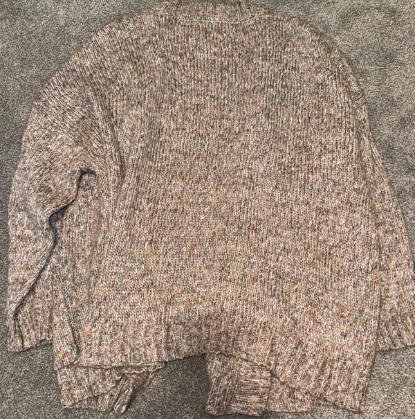 Oversized Slouchy Knit Cardigan Brown Size XXL - Image 3