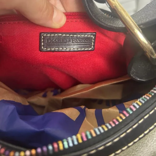 Y2K Dooney & Bourke Rainbow Crayon Graffiti Logo Hobo Shoulder Bag - Image 6