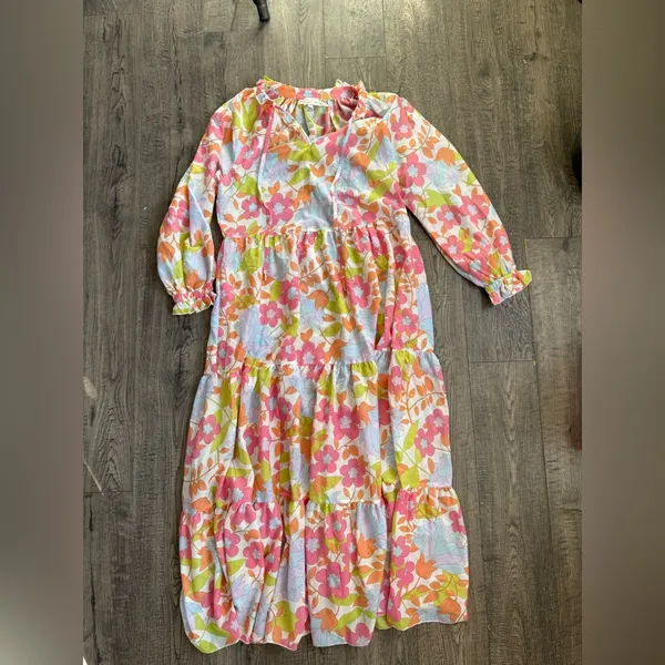 J.Marie The Ava Mae Long Sleeve Maxi Dress In Multi Floral - Image 4