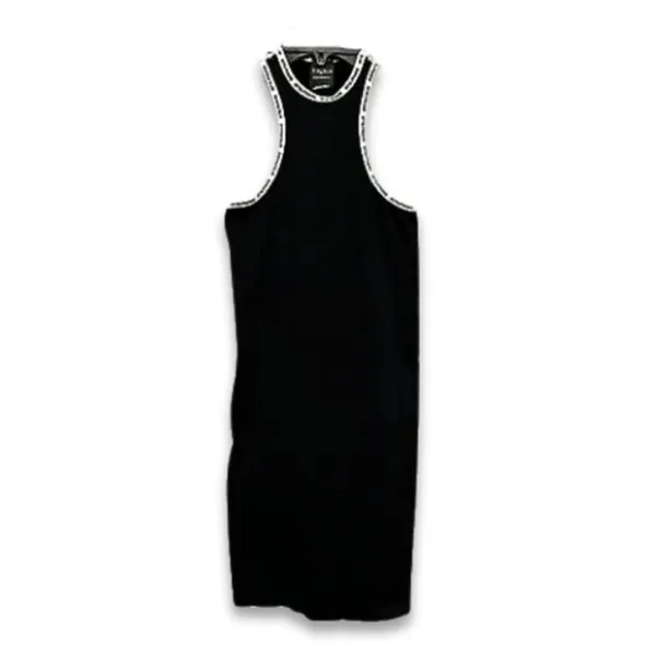 Iets Frans Black Bodycon Dress Logo Tape Racerback Mini Sporty Athletic S NWOT - Image 3