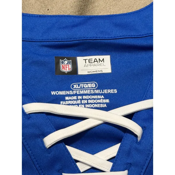 NFL Team Apparel Los Angeles Rams Lace Up Jersey Dress Blue Womens XL - Image 3