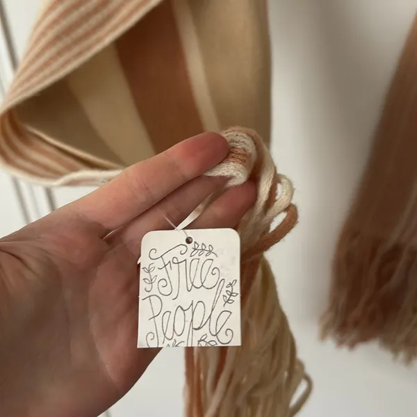 NWT Free People Striped Tan and Pink Scarf - Image 3