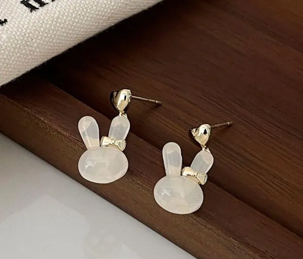 Bunny Stud Earrings for Women,Cute Opal Rabbit Earrings for Girls,Animal Earring - Image 2