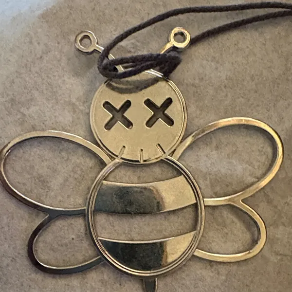 Dior Gold Bee‎ Charm Pendant on Black Cord - Image 4