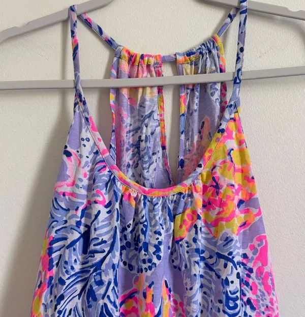 Lilly Pulitzer Lacy Tank Top Size Medium Pima Cotton Modal Floral Tropical - Image 3