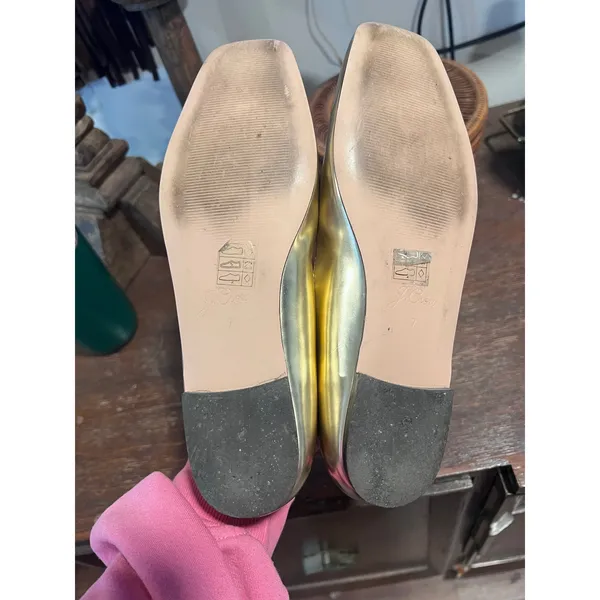 J.Crew Metallic Gold Square Toe Mary Jane Ballet Flats Size 7 - Image 9