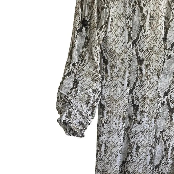 Zara Women‎ Wrap Dress S Reptile Print Surplice Neck High Slits Boho Chic Beachy - Image 5