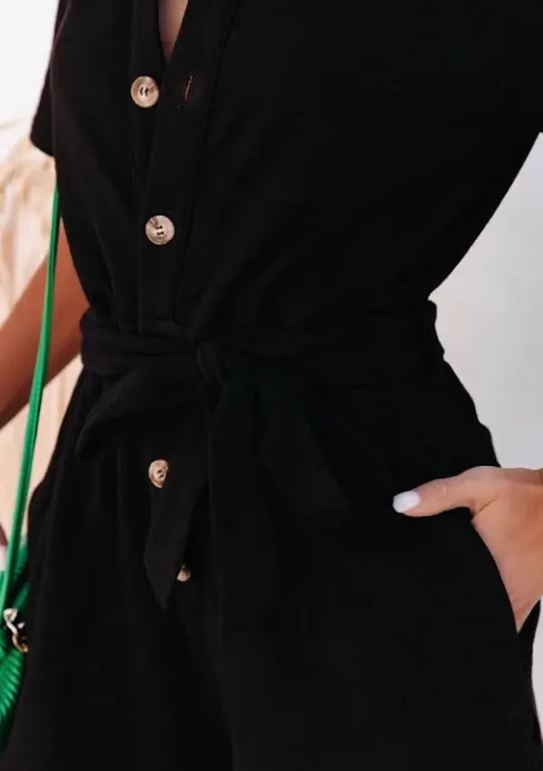 VICI Black Button Romper - Image 3