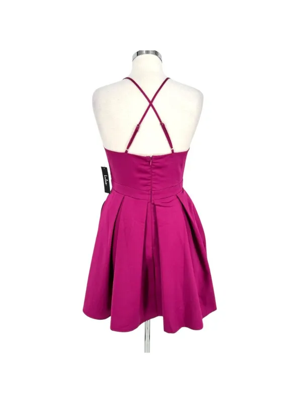 Lulus Be With You Magenta Skater Dress Sleeveless Mini Size Medium NWT Coquette - Image 7
