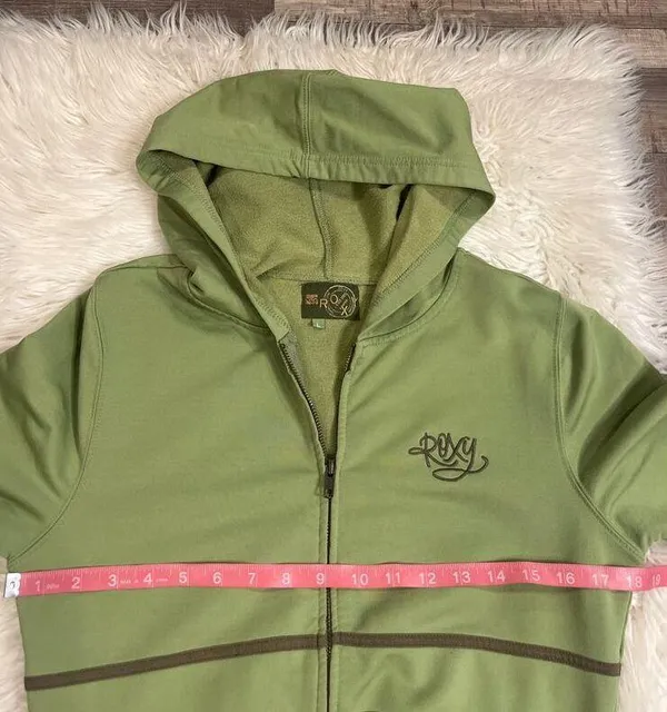 Roxy zip front stretch hooded fitted jacket L - Image 5