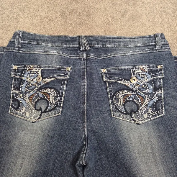 Revolt Jeans Y2K Women 12 Western Embroidered Country Rodeo Bedazzle Jeweled - Image 2