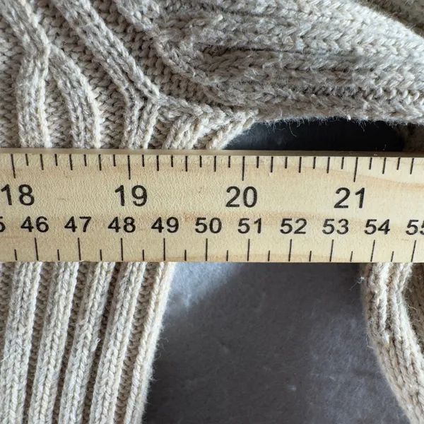 3278 | Vintage 90s Lands' End Ribbed Cotton Sweater Beige USA Made Women S - Image 3