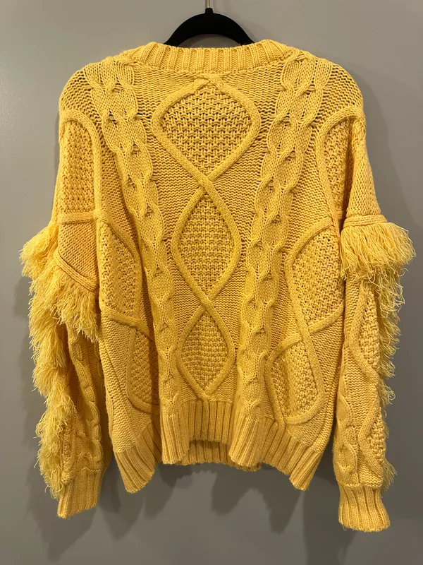 &merci Fringe Cable Knit Sweater - Image 2