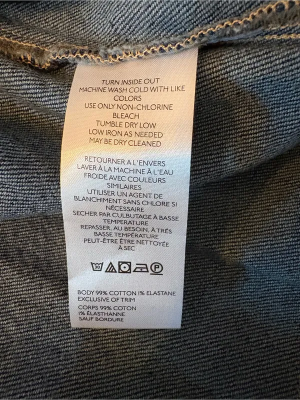 Pilcro Denim Jacket Womens Small Blue Excellent Peplum Collarless Raw Edge - Image 10