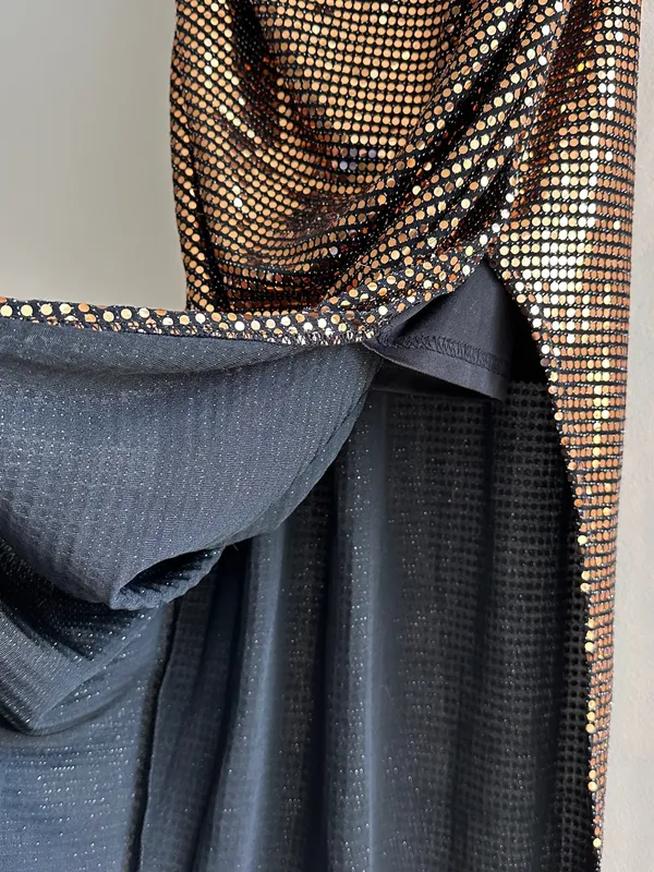 Selfie Leslie Dancing In September Thigh Split Sequin Dress Bronze, Size XL - Image 14