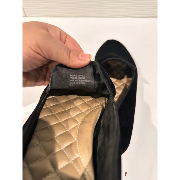 Birdies Starling Loafers Womens 9.5 Black Velvet Quilted Comfort Smoking Flats‎ - Image 6
