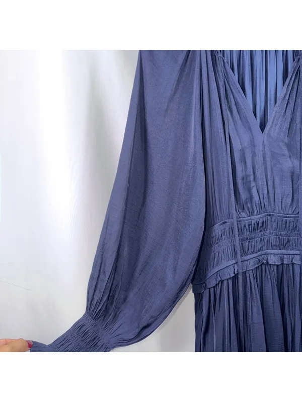 Pinch Navy Blue Smocked Waist Maxi Dress L - Image 6