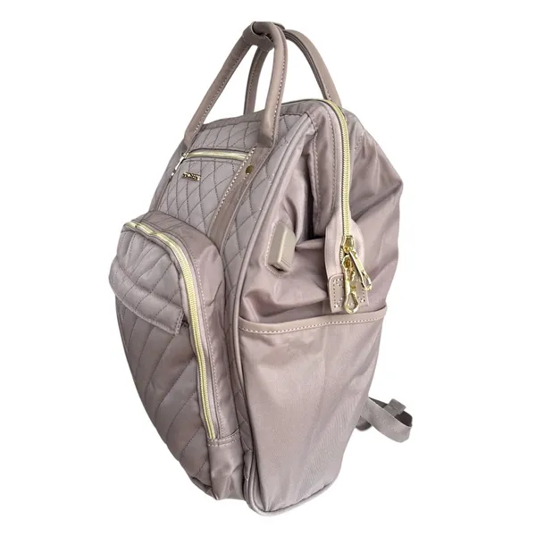 KROSER 17” Quilted Laptop Backpack NWOT Beige RFID USB Work Travel Bag - Image 2