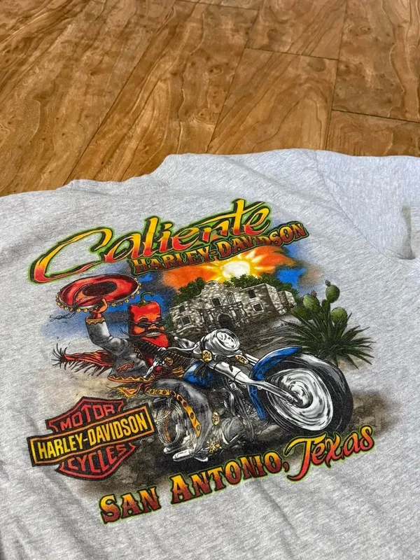 Harley-Davidson Light Gray Short Sleeve Logo Tee with Maroon Accents - Image 4