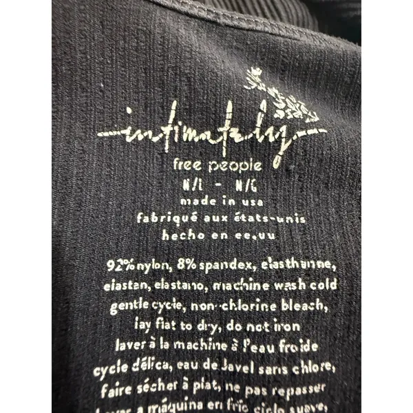 Free People Intimately Ribbed Long‎ Sleeve Crop Top Charcoal Gray M L - Image 4