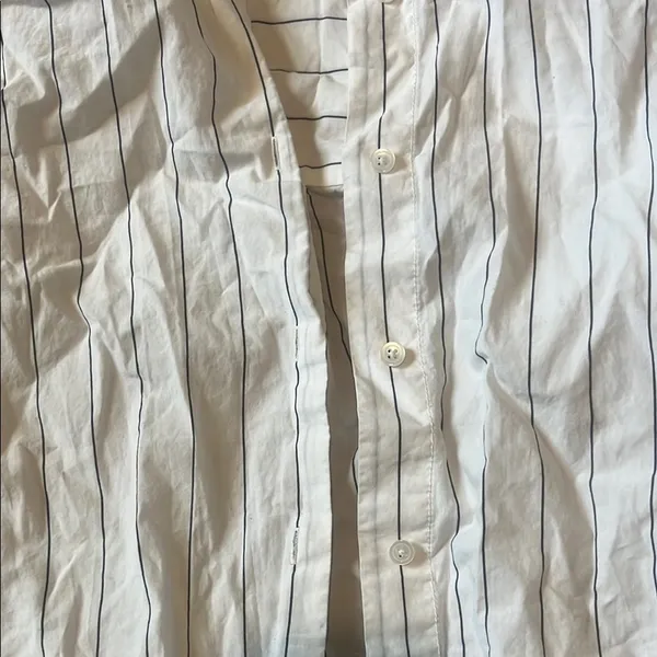 Madewell White Long Sleeve Mandarin Collar Shirt - Image 2