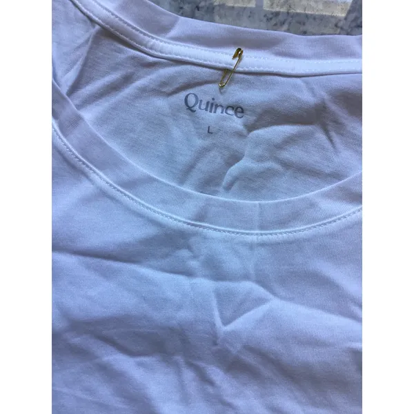 Quince Cotton Modal Scoop Neck Tee White Short Sleeve L LB19600-JDAVN01-24161 - Image 2