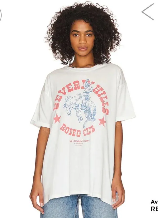 The Laundry Room Beverly Hills Rodeo Club - Oversized Tee - White - Image 2
