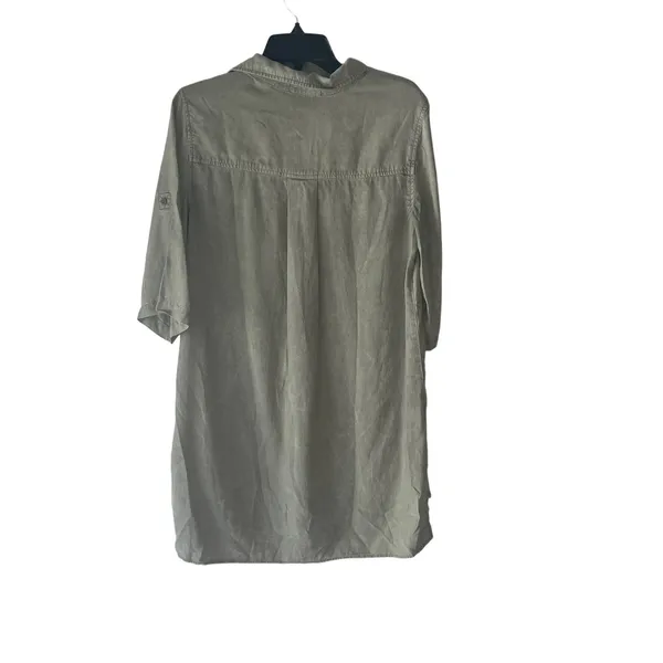 Cloth & Stone Olive‎ Green Tencel Lyocell Shift Dress Pockets M B6582-654-303 - Image 4