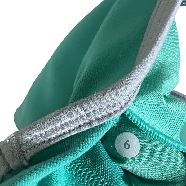 Lululemon Flow Y Bra Solid Sports Bra Teal Grey Yoga Activewear Size 6 - Image 5