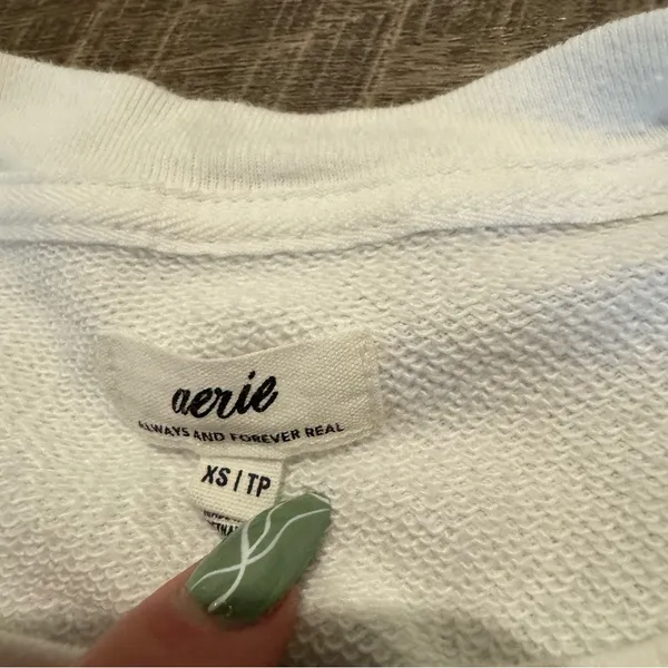 Aerie White Crewneck Pullover - Image 3